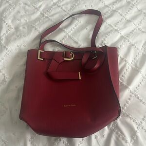 Red Calvin Klein tote bag